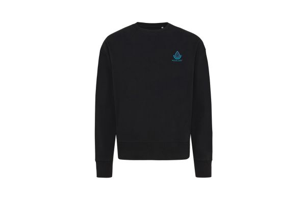Iqoniq Kruger Relax-Rundhals-Sweater aus recycelt. Baumwolle/schwarz/L