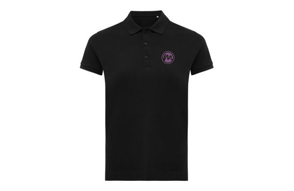 Iqoniq Yosemite Damen Piqué-Poloshirt aus rec. Baumwolle, schwarz, L