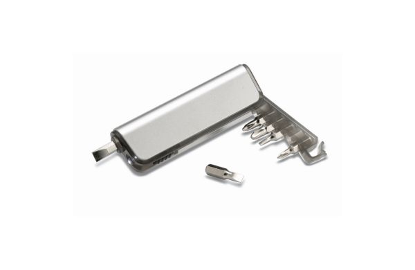 ALUTOOL Taschenlampe mit Werkzeug - transparent grau
