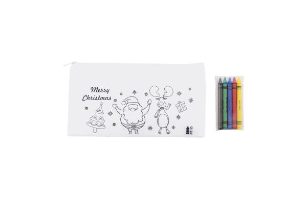 Julfar Draw Weihnachts-Stifteetui zum Ausmalen, weiss
