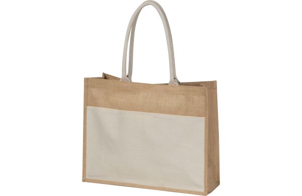 Jutetasche mit Vorfach 