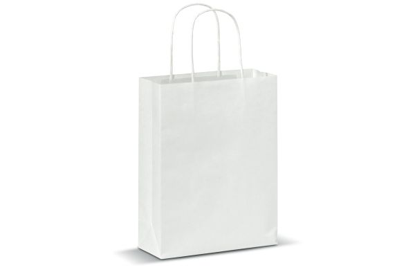 Kraftpapierbeutel 90g-m² 18x8x22cm, weiss
