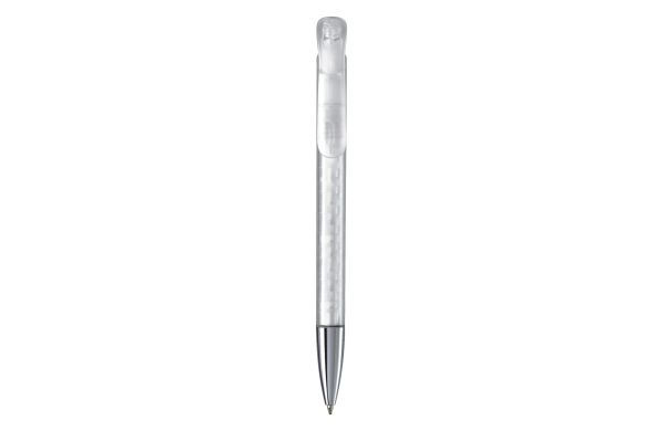 Kugelschreiber Atlas Transparent mit Metallspitze , transparent weiss
