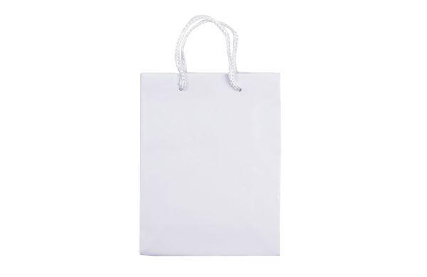 Laminierte Papiertasche, klein, weiss