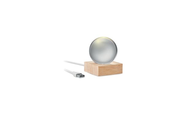 LIGHT LED-Glaskugel, holz
