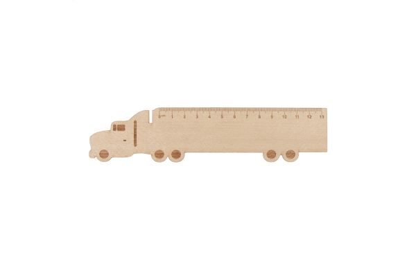 Lineal aus Holz Looney LKW, Natur
