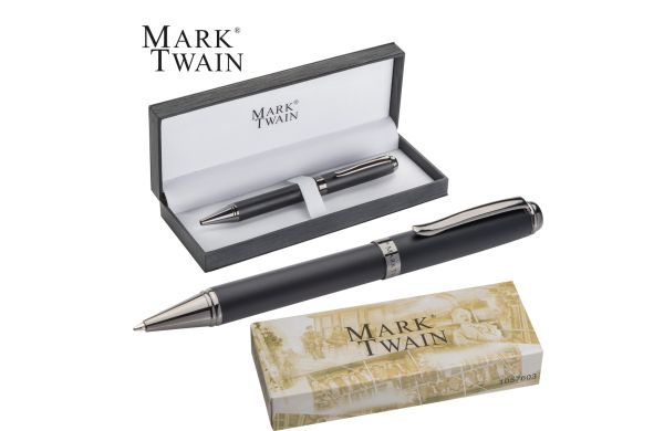 Mark Twain Kugelschreiber aus Metall - schwarz