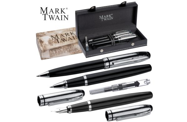 3-teiliges Mark Twain Metall-Schreibset 