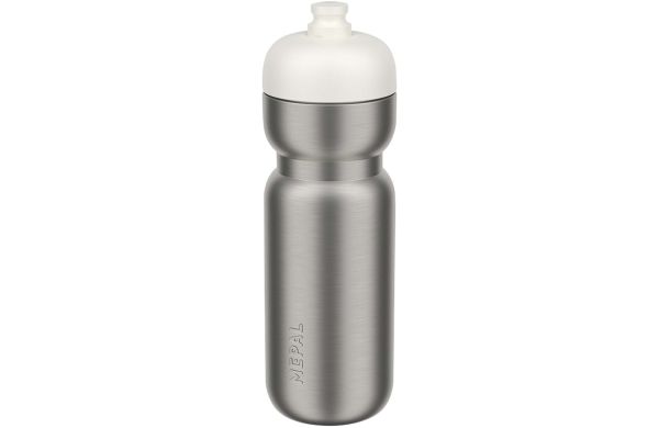 Mepal Pull 800 ml Edelstahl Sportflasche, weiss