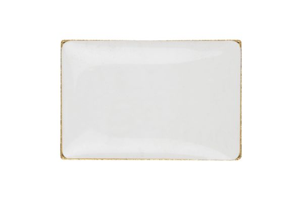 Metall Pin rechteckig 19x13mm, gold satin