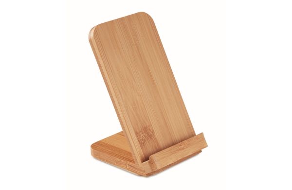 WIRESTAND Induktive Ladestation Bambus - holzfarben