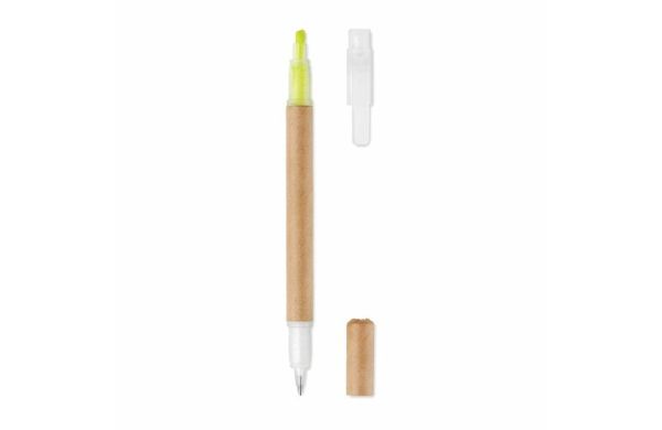 DUO PAPER Kugelschreiber mit Textmarker - gelb