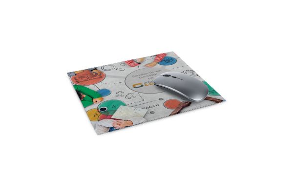 Mousepad 4in1 aus Mikrofaser, mit Anti-Rutsch Noppen, 20 x 23 cm, inkl. Polybeutel