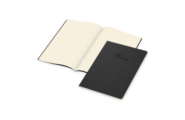 Notizbuch Copy-Book Seiten cremefarben Naturkarton-Softcover farbig - gepunktet, Prägung