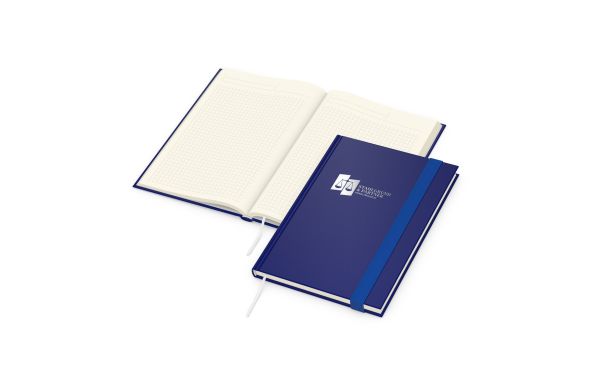 Notizbuch Visco-Book Buchleinen-Hardcover farbig A5 - creme, kariert, Prägung silber