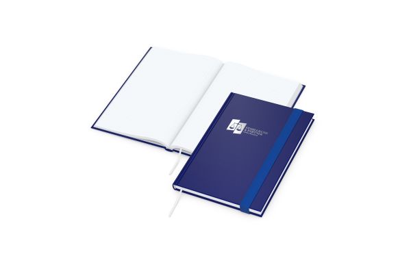 Notizbuch Visco-Book Buchleinen-Hardcover farbig A5 - weiss, gepunktet, Prägung silber