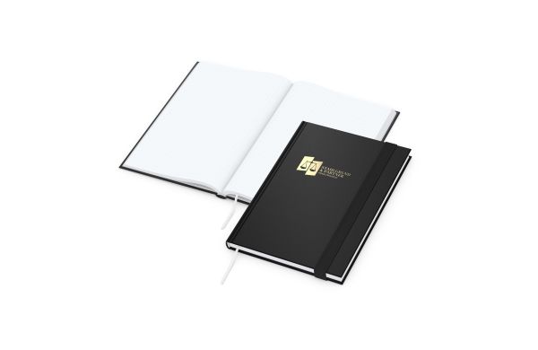 Notizbuch Visco-Book Buchleinen-Hardcover farbig A5 - weiss, gepunktet, Prägung
