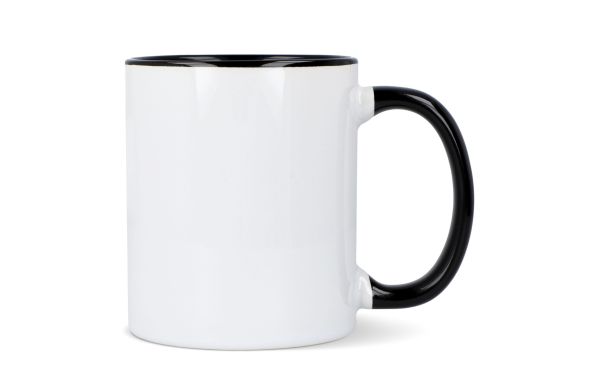 Oslo Sublimationsbecher  farbig innen & Griff 300ml, weiss/schwarz