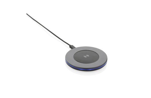 Terra 10W Wireless Charger aus RCS recyceltem Aluminium/grau