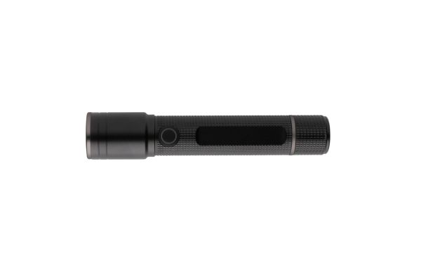 Gear X Taschenlampe aus RCS recycelt. Aluminium mit USB-Akku/schwarz