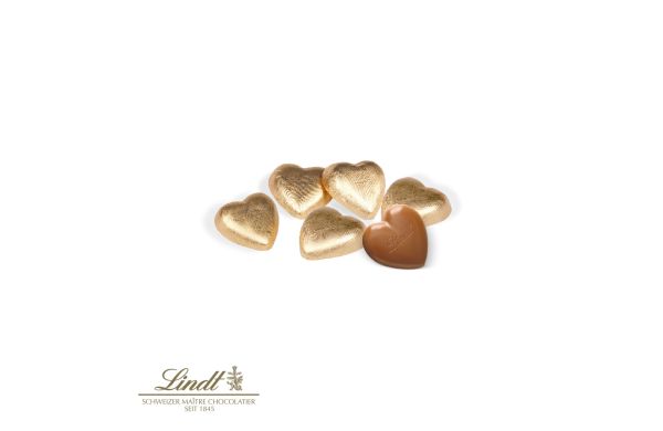 Präsentbox mit Lindt Schokoherzen