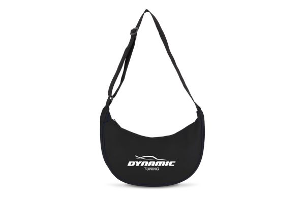PU-beschichtete R-PET 600D Halbmond-Tragetasche, schwarz
