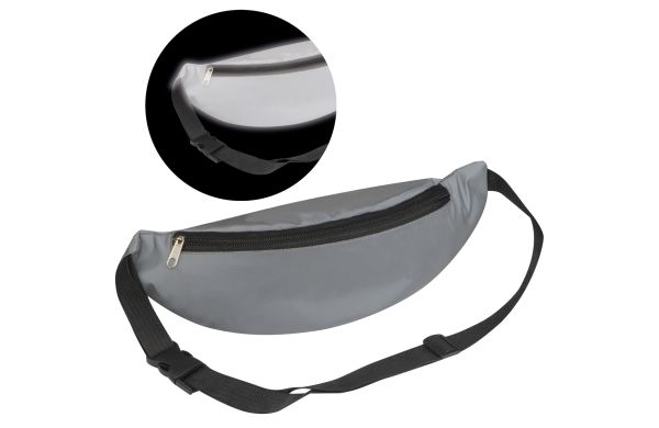 Reflektierende Gürteltasche aus Polyester - silbergrau