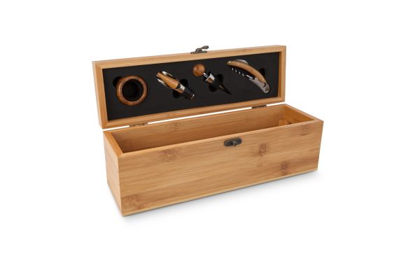 Geschenkset: Wein in Bambuskiste