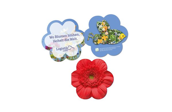 Samenpapier in Klappkärtchen Blume