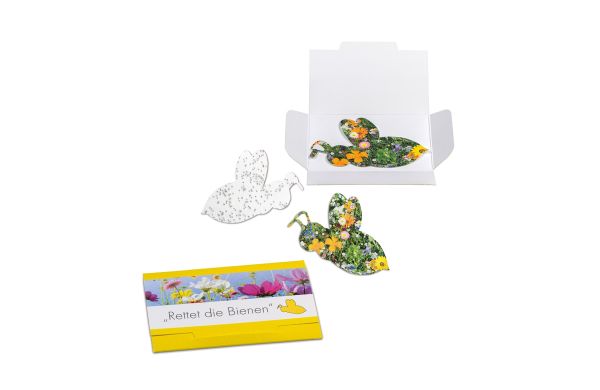 Samenpapier in Klappkärtchen