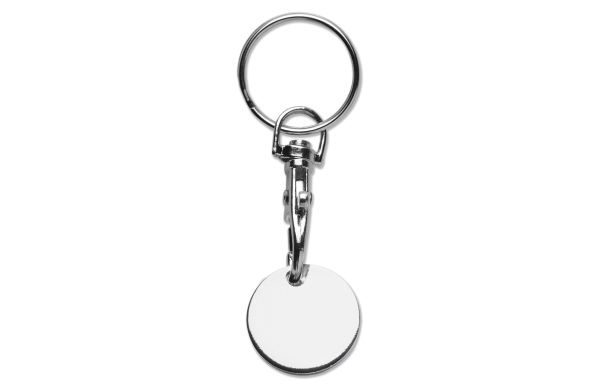 Schlüsselanhänger Einkaufswagenchip, silber