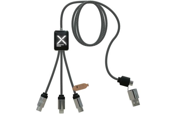 SCX.design C33 60W Typ C Ladekabel mit doppeltem Leuchtlogo, heather schwarz