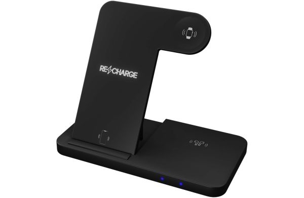 SCX.design W28 3-in-1 Ladestation mit Leuchtlogo, schwarz