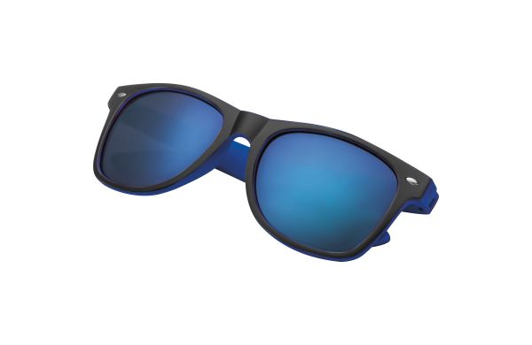 Sonnenbrille aus Kunststoff mit verspiegelten Gläsern, UV 400 Schutz - blau