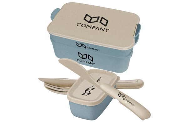 STAKK BENTOBOX READY 2l+Liquidsafe Box + Besteckset, transparenter Deckel
