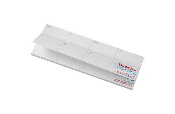 Sticky-Mate® Haftnotizen mit Kalender aus recyceltem Material, weiss, 25 Blatt