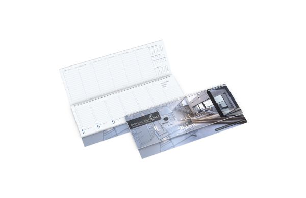 Tisch-Querkalender Compact 1 Woche = 2 Seiten 8–20 Uhr