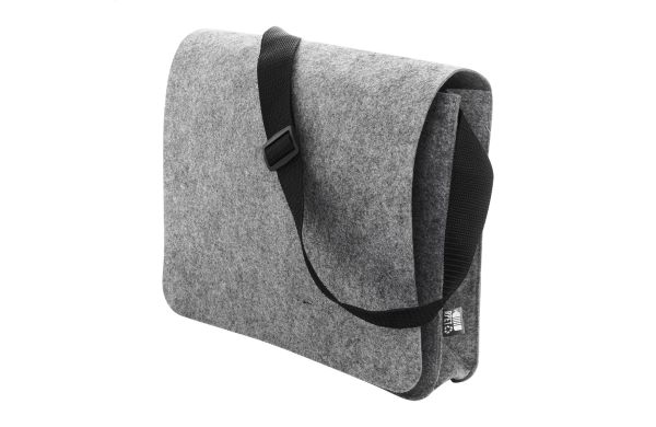 Umschlagtasche aus RPET-Filz Refelt Courier, grau