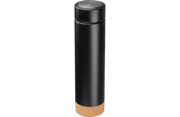 Vakuum Edelstahlflasche mit Teesieb, 450ml - schwarz