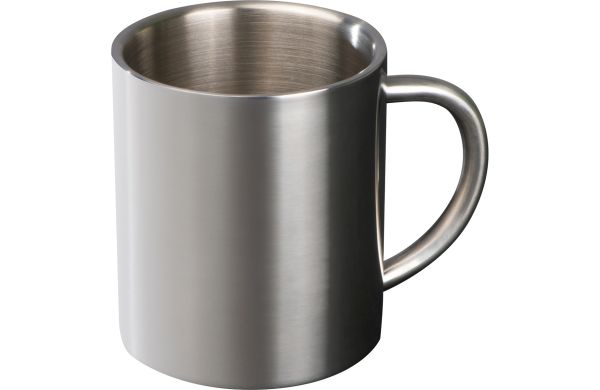 Vakuum Tasse aus Edelstahl, 300ml - silbergrau