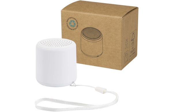 Velkis 3 W Bluetooth® Lautsprecher aus recyceltem Kunststoff, weiss