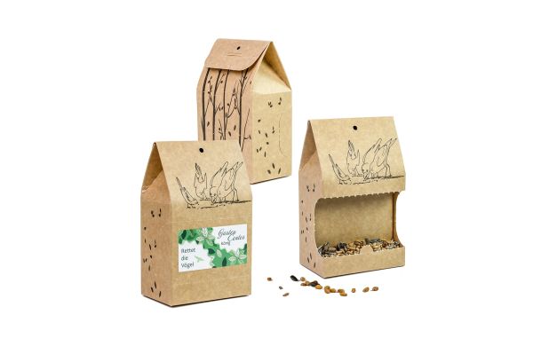 Vogelfutter To-Go, Werbeaufkleber