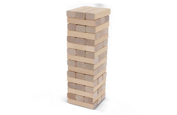 Wackelturm mit Beutel, holz
