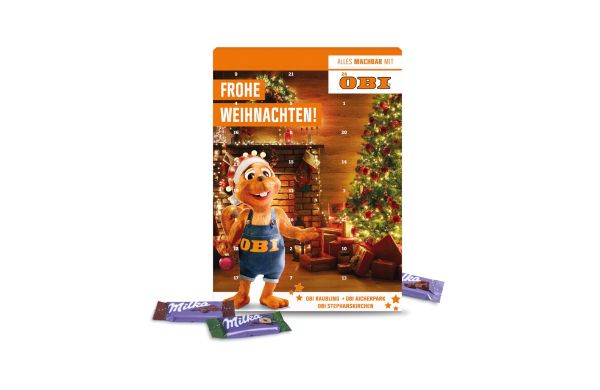Wand-Adventskalender Milka gemischt Inlay aus 100% recyceltem Material