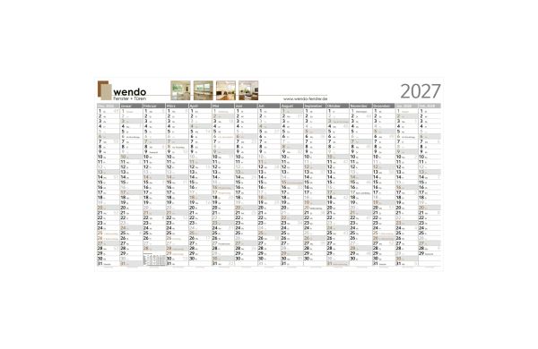 Wandplaner Horizont Dez. Vorjahr – Anfang Folgejahr - 1.350x750 mm, Sonntage