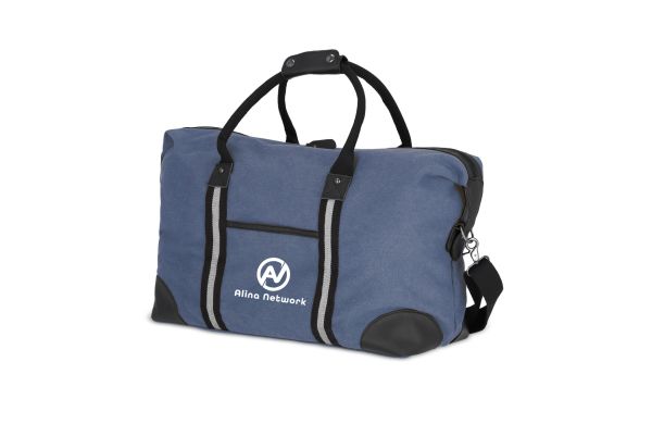 Weekender-Tasche aus recyceltem Baumwoll-Canvas Harper, dunkelblau