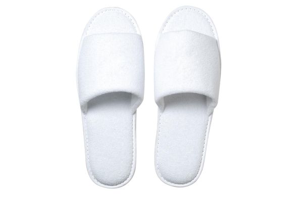 Weiche Slipper "Frottee", weiss