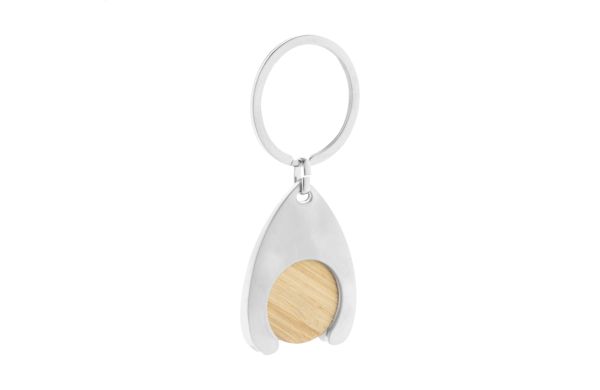 Zoinc Schlüsselanhänger mit Einkaufswagenchip, natur/silber