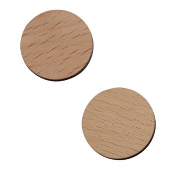1€-Chip Holz ohne Loch aus Holz