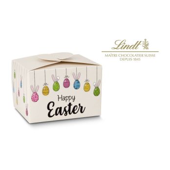 Geschenkartikel: Buntes Lindt Osternest - Lindt-Osterhase mit 10 Eiern, auch in individueller Pralinenschachtel